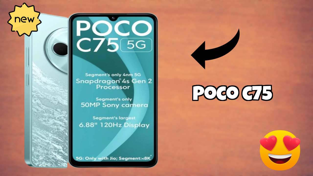 POCO C75 डिस्प्ले तकनीक: 6.88 Inches (17.48 Cm) स्क्रीन
